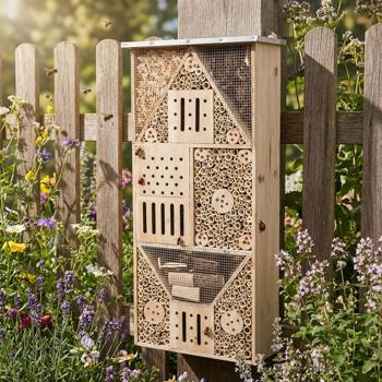 Premium XXL Insektenhotel für Wildbienen & Nützlinge: Massiv, robust & artgerecht – Fördert die Artenvielfalt im Garten