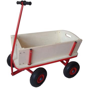 Preview: Vielseitiger Bollerwagen mit Luftreifen, 100kg Tragkraft: Robust & geländegängig  – Ein idealer Begleiter für Ausflüge & Transporte