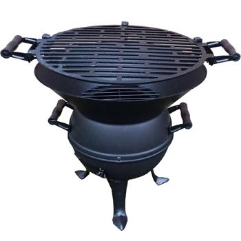 Kompaktes Grillfass - schwarz, praktisch und ideal für Picknick, Camping und Outdoor-Ausflüge und Grillpartys, kompakter Holzkohlegrill