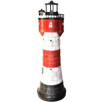 Solar-Deko-Leuchtturm, 80 cm: Maritime Gartenleuchte, automatisch & wetterfest – Bringt Urlaubsfeeling & zauberhaftes Licht in den Garten