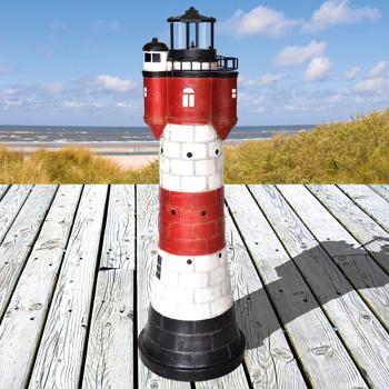 Preview: Solar-Deko-Leuchtturm, 50 cm: Maritime Gartenleuchte, automatisch & wetterfest – Bringt Urlaubsfeeling & zauberhaftes Licht in den Garten