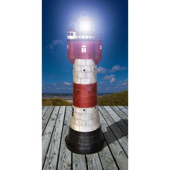 Preview: Solar-Deko-Leuchtturm, 50 cm: Maritime Gartenleuchte, automatisch & wetterfest – Bringt Urlaubsfeeling & zauberhaftes Licht in den Garten