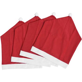 Preview: Weihnachtsmann Stuhlbezug im 4er-Set, festliche Weihnachtsdeko für Stühle, perfekte Weihnachtsdekoration - tolle Weihnachtsmütze als Stuhlhusse