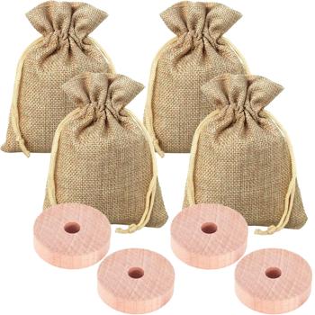 Kleidermottenschutz-Set - 4 Lavendelsäckchen & 4 Zedernholzringe - Effektiver, natürlicher, wohlriechender Schutz für Textilien - Wiederverwendbar & nachhaltig