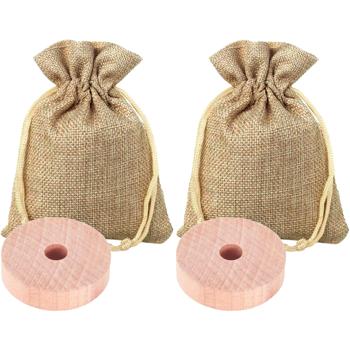 Preview: Kleidermottenschutz-Set - 4 Lavendelsäckchen & 4 Zedernholzringe - Effektiver, natürlicher, wohlriechender Schutz für Textilien - Wiederverwendbar & nachhaltig