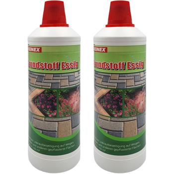 2er-Set Natürlicher Essig Unkrautentferner, 1.000 ml: Grundstofff Essig mit natürlicher Kraft gegen Grünbelag & Unkraut, Schnelle Reinigung, Umweltfreundlich & Sicher