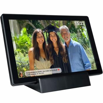 Preview: Elektronischer Fotorahmen Schwarz 10,1’’: App-Steuerung, WiFi – Präsentieren Sie Fotos & Videos digital und kinderleicht im digitalen Bilderrahmen