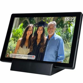 Preview: Elektronischer Fotorahmen Schwarz 10,1’’: App-Steuerung, WiFi – Präsentieren Sie Fotos & Videos digital und kinderleicht im digitalen Bilderrahmen