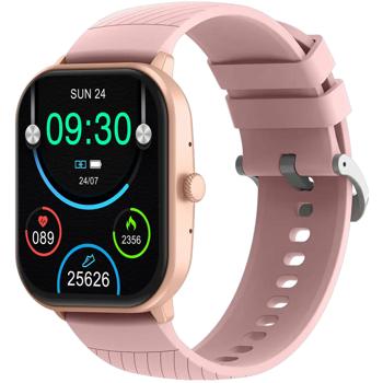 Bluetooth Smart Watch Rosa: Gesundheits-Sensoren, Anruffunktion - Ein stylischer Fitness Tracker & Handy am Handgelenk