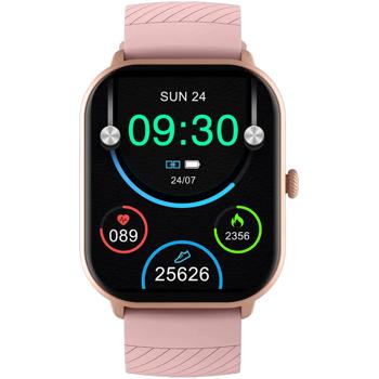 Preview: Bluetooth Smart Watch Rosa: Gesundheits-Sensoren, Anruffunktion - Ein stylischer Fitness Tracker & Handy am Handgelenk