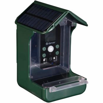 Preview: Vogel-Futterhaus mit Kamera und Solarpanel: Wildkamera zum Entdecken der Vogelwelt im Garten hautnah