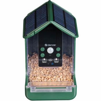 Preview: Vogel-Futterhaus mit Kamera und Solarpanel: Wildkamera zum Entdecken der Vogelwelt im Garten hautnah