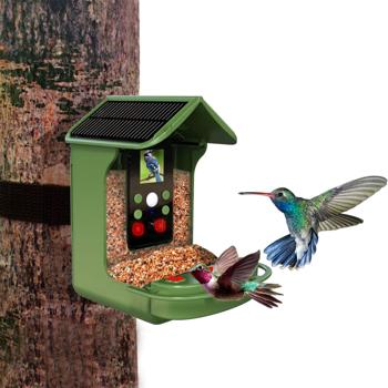 Preview: Vogel-Futterhaus mit Kamera und Solarpanel: Wildkamera zum Entdecken der Vogelwelt im Garten hautnah