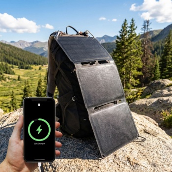 Mobiles, faltbares Solarpanel, 20W, USB-C: Effiziente Energie mit 3 monokristallinen Solarzellen – Ideal für Outdoor, Wandern & Camping