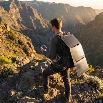 Preview: Mobiles, faltbares Solarpanel, 20W, USB-C: Effiziente Energie mit 3 monokristallinen Solarzellen – Ideal für Outdoor, Wandern & Camping