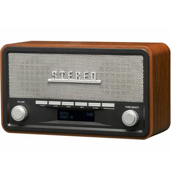 Preview: Vintage DAB+ & UKW Radio mit Echtholz-Gehäuse - Digitaler & analoger Empfang - Bluetooth 5.0 - AUX-Eingang - Wecker - 2x 2W Stereo-Sound