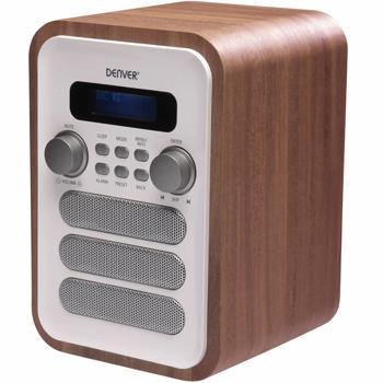 Retro DAB+/FM-Radio, Holzoptik, weiss: Digitalradio mit edlem Design – Ein Klangwunder für nostalgischen Genuss & klare Sender