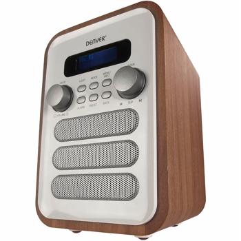Preview: Retro DAB+/FM-Radio, Holzoptik, weiss: Digitalradio mit edlem Design – Ein Klangwunder für nostalgischen Genuss & klare Sender