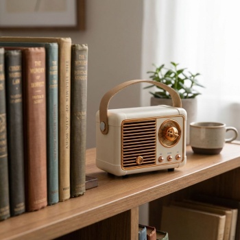 Kompakter Mini-Bluetooth Lautsprecher im 50er Kofferadio-Retro-Stil - kabelloses Musikerlebnis, perfekt für Fitness, Strand, Party oder im Homeoffice