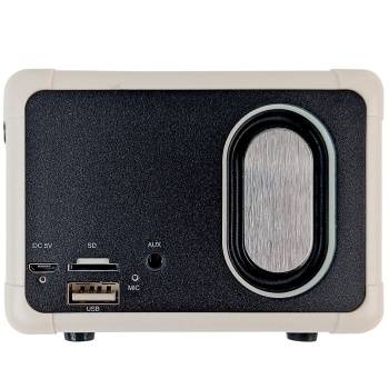 Preview: Kompakter Mini-Bluetooth Lautsprecher im 50er Kofferadio-Retro-Stil - kabelloses Musikerlebnis, perfekt für Fitness, Strand, Party oder im Homeoffice