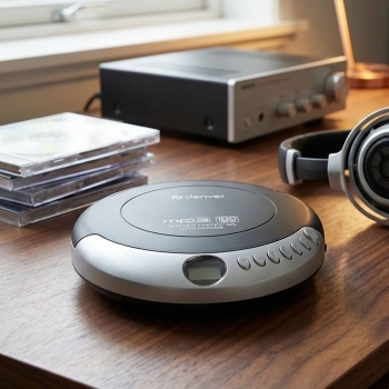 Preview: Tragbarer CD & MP3-Player mit Anti-Schock-Schutz & Resume-Funktion - Ein mobiler Begleiter für Musik, MP3 & Hörbücher