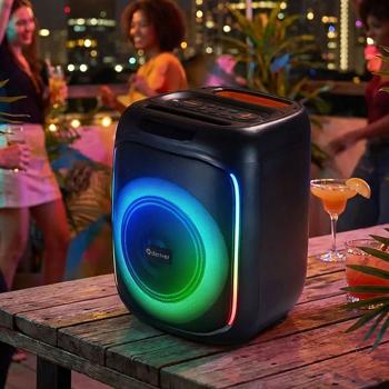 Preview: Dynamischer Bluetooth-Partylautsprecher mit 6,5-Zoll-Tieftöner für kraftvollen Bass & farbenfroher LED-Show - Ideal für Partys, Grillabende & Workouts
