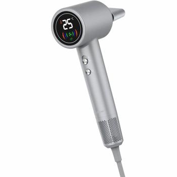 Preview: Hochleistungs Haartrockner 1400W, silber, Föhn mit LED-Anzeige für schnelles Trocknen und glänzende Ergebnisse - Perfekt für den professionellen Einsatz