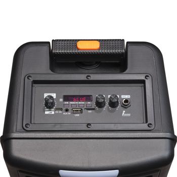 Preview: Leistungsstarker 8-Zoll Bluetooth Trolley Lautsprecher mit sattem 12W RMS Sound für beste Party-Stimmung - mobil, stark, zuverlässig