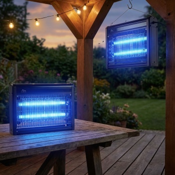 2er-Set Profi UV-Insektenvernichter (9W, bis 70m²) - Effektiver Schutz - Hochspannungsgitter gegen Mücken, Fliegen & Co.- Chemiefrei