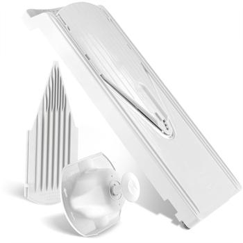 Multifunktionale Gemüsereibe V3 Basis Set - Ultrascharfe Edelstahl V-Klinge, 3 Schnittstärken - Küchenhobel für Gemüse & Obst - Made in Germany - BPA-frei