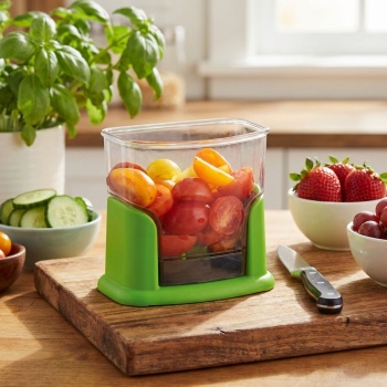 Preview: Multi-Zerkleinerer / Chopper: Effizienter Gemüseschneider für Cocktailtomaten, Erdbeeren & Trauben – Salate & Snacks schnell zubereitet