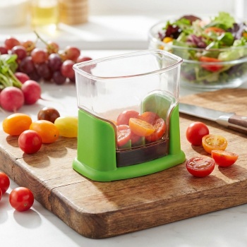 Multi-Zerkleinerer / Chopper: Effizienter Gemüseschneider für Cocktailtomaten, Erdbeeren & Trauben – Salate & Snacks schnell zubereitet