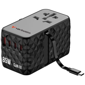 Ladeadapter, Charge’n’Travel, GaN III, 85W, schwarz: Universal Reise-Ladegerät Weltweit für USB-Geräte & Laptop