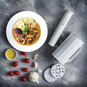 Preview: Professionelle manuelle Nudelmaschine Weiss: 7 Pasta Sorten – Ein robuster Pastamaker - Frische Nudeln leicht gemacht