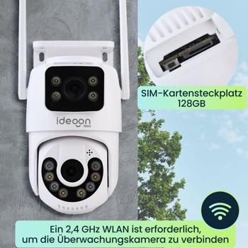 Preview: 2er-Set Zuverlässige Dual Lens IP Outdoor-Überwachungskamera, 355° schwenkbar & neigbar – Leistungsstark mit Nachtsicht, Gegensprechen & Aufnahme