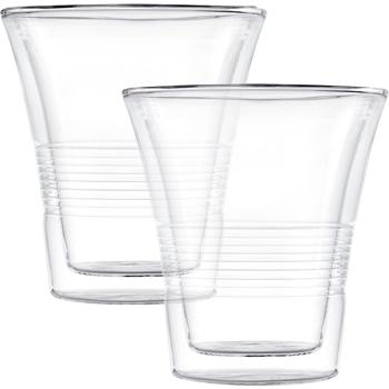 Preview: 4er-Set edle Doppelwandgläser mit Riffelung – 330 ml – Thermo-Funktion für besten Genuss von Kaffee & Tee