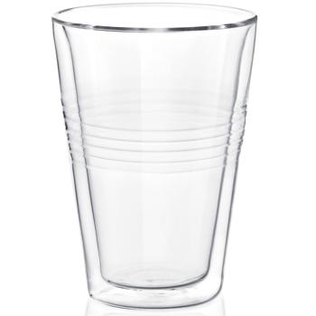 Preview: 4er-Set Thermogläser mit Riffelung, doppelwandig – 300 ml – Doppelwandgläser für besten Genuss von Kaffee & Tee mit Schwebeeffekt