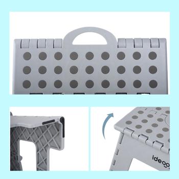 Preview: 2er-Set Stabiler Klappbarer Tritthocker bis 150 kg belastbar – Faltbarer Tritthocker flach & platzsparend für Küche, Bad, Wohnmobil, u.v.m.