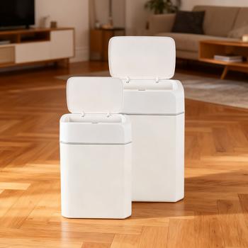 Preview: Premium Sensor Mülleimer Set, 12L & 16L, Automatischer Abfalleimer mit Bewegungssensor, Weiss - Berührungslos & Hygienisch - Für Zuhause, Küche & Büro