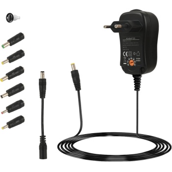 Preview: Universal Netzteil 3-12V 600mA 7,2W inkl. 6 Adapter, Pol-Wender & Schlüssel - Flexibles Schaltnetzteil für Kleingeräte, effizient & sicher