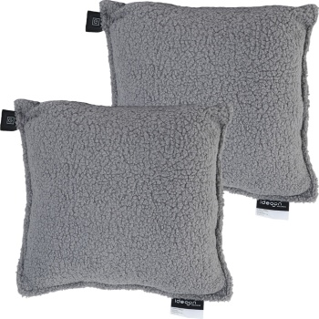 Preview: 2er-Set Luxus Heizkissen 45x45 kabellos – Wärmekissen mit 5000mAh Akku, 3 Stufen, USB & weiche Füllung - Sanfte Wohlfühlwärme für Ihr Zuhause