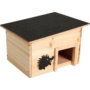 Preview: Wetterfestes Igelhaus Bausatz aus Holz mit Igelfutter – Witterungsbeständiges Winterquartier & Sommerunterschlupf – Ganzjährige Hilfe für Igel im Garten