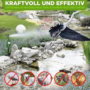Preview: 2er-Set Universal Tiervertreiber mit Wasserstrahl & Bewegungssensor: Vertreibt Hunde, Katzen, Reiher & Wildtiere, schützt Ihren Garten effektiv
