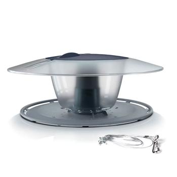 Preview: Modernes Vogelhäuschen zum Aufhängen - langlebig & pflegeleicht, stilvolle, steingraue Futterstelle für eine lebendige Tierwelt im Garten