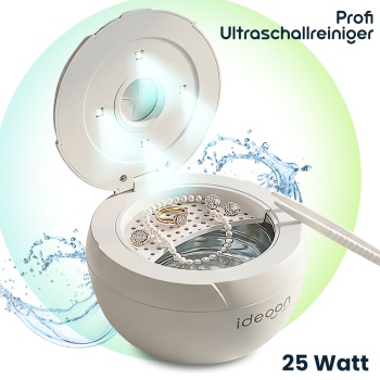 Preview: Profi Ultraschallreiniger 25 Watt, Hygienisch & Gründlich: Zahnspangenreiniger, Make-up-Pinselreiniger, Schmuckreiniger, u.v.m. – Klein & Effektiv
