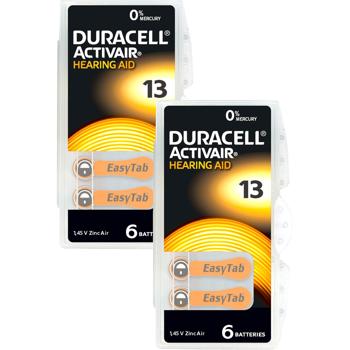 Hörgeräte-Batterien ZA 13, 1.45 V, 290 mAh, 2x 6er-Sparpack: Optimaler Klang & Komfort – Hohe Qualität & Ausdauer