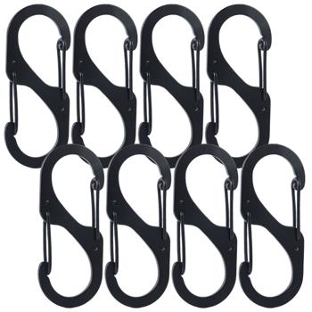 Preview: Karabiner-S-Haken 8er-Set, 5 x 2,2 cm: Robuste Mehrzweckhaken für sicheren Halt – Die clevere Lösung für Ordnung in Haus, Garage & Outdoor