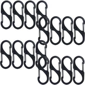 Preview: Karabiner-S-Haken 16er-Set, 5 x 2,2 cm: Robuste Mehrzweckhaken für sicheren Halt – Die clevere Lösung für Ordnung in Haus, Garage & Outdoor