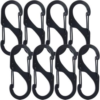 Karabiner-S-Haken 8er-Set, 4 x 1,7 cm: Robuste Mehrzweckhaken für sicheren Halt – Die clevere Lösung für Ordnung in Haus, Garage & Outdoor
