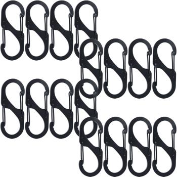 Karabiner-S-Haken 16er-Set, 4 x 1,7 cm: Robuste Mehrzweckhaken für sicheren Halt – Die clevere Lösung für Ordnung in Haus, Garage & Outdoor